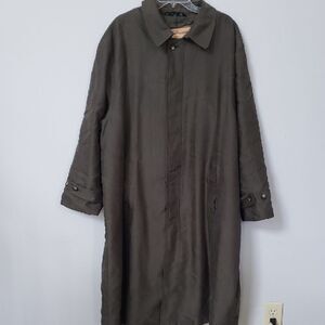 Ralph Lauren Trench Coat Mens 48R Olive Green Button Up Classic Old Money Luxury